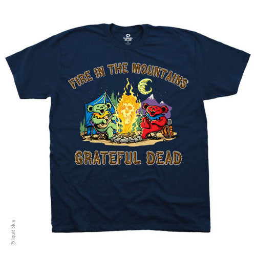 Mens Grateful Dead Fire In The Mountain T-shirt - HalfMoonMusic