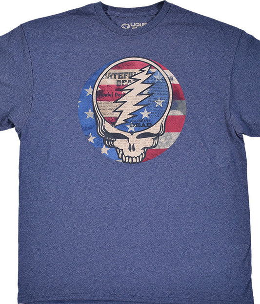 Mens Grateful Dead USA Distressed T-shirt - HalfMoonMusic