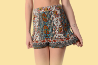 Womens Sunbeamer Printed Rayon Shorts - HalfMoonMusic
