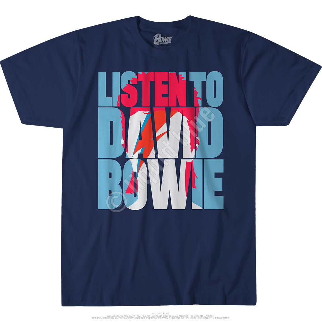 Men's Listen To Bowie T Shirt - HalfMoonMusic