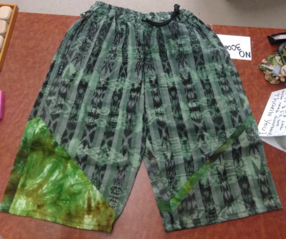Mens Hand Woven Shorts W/ Tie-Dye Leg Accents - HalfMoonMusic