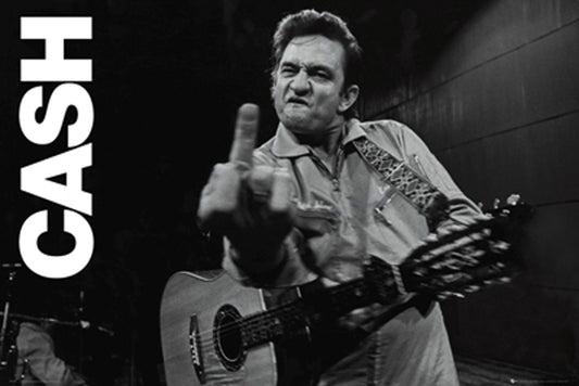 Johnny Cash Middle Finger Poster - HalfMoonMusic
