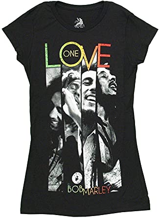 Juniors Bob Marley One Love Stripes T-shirt - HalfMoonMusic
