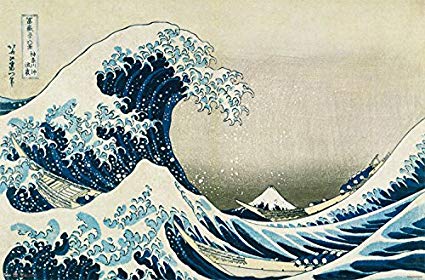Hokusai Great Wave Poster - HalfMoonMusic