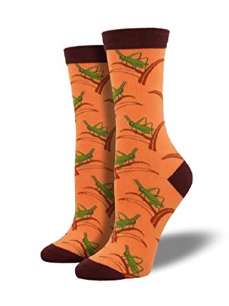 Womens Grasshopper Bamboo Crew Socks - HalfMoonMusic