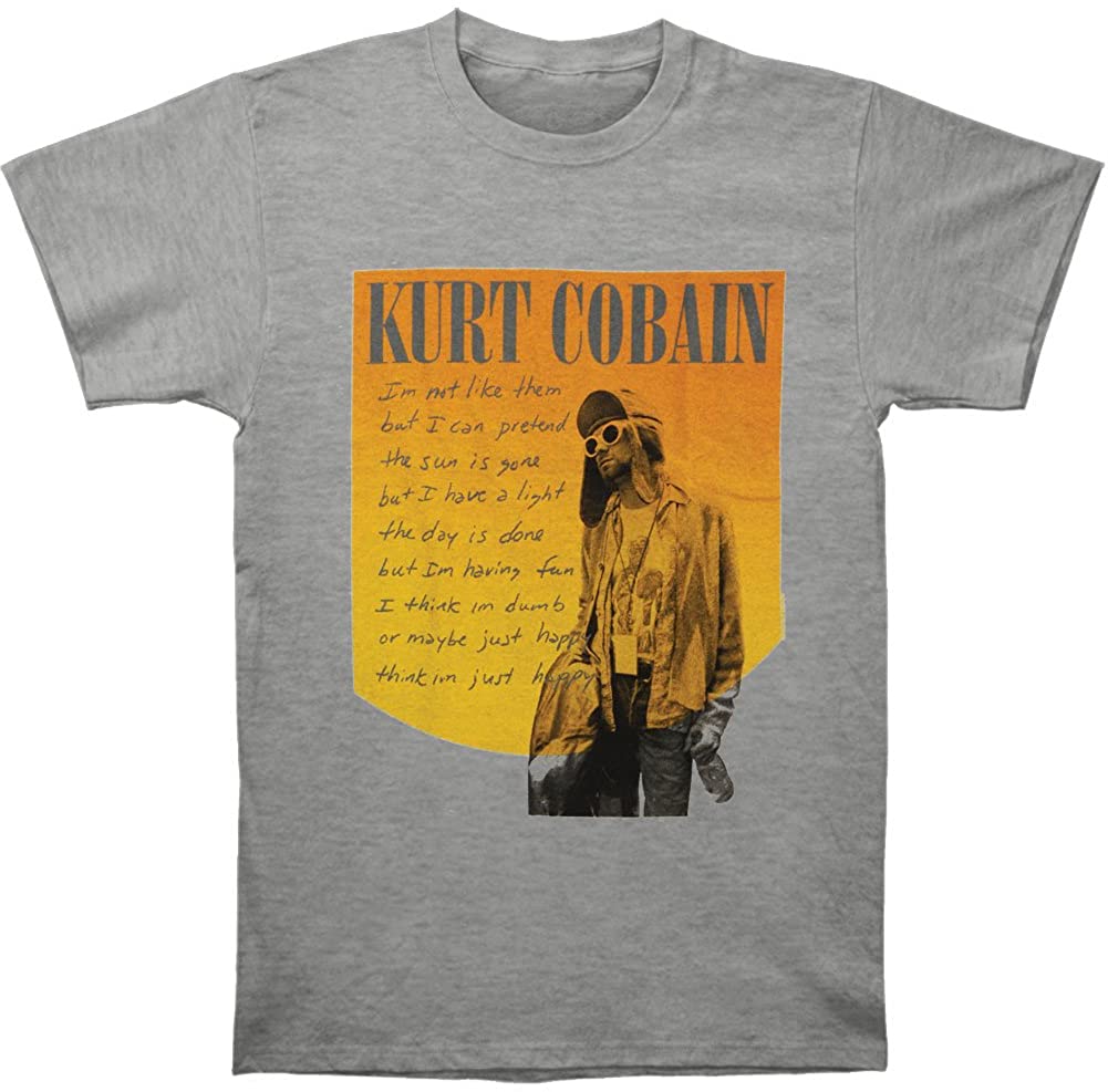 Men's Kurt Cobain Just Happy T-Shirt - HalfMoonMusic