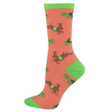 Womens Tortoise And Hare Crew Socks - HalfMoonMusic