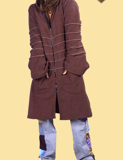 Long Fleece Pointed Gypsy Coat with Fairy Hood - HalfMoonMusic