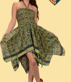 Dream Believer Rayon Recycled Sari Dress - HalfMoonMusic