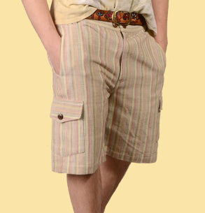 Wayward Son Cotton Stripe Mens Shorts - HalfMoonMusic