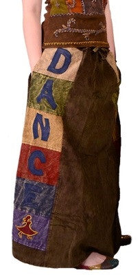 Corduroy Patchwork Love Skirt - HalfMoonMusic