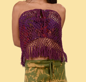 Sunshine Odyssey Crochet Womens Top - HalfMoonMusic