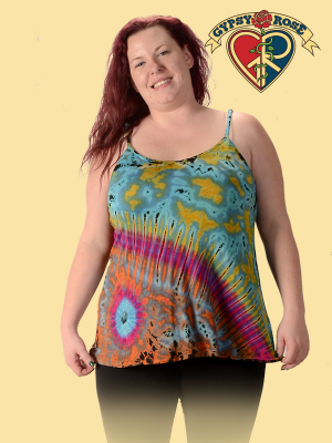 Surf City Spandex Tye Dye String Tank Top - HalfMoonMusic