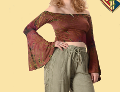 Womens Pixie Bell Sleeve Tie Dye Top - HalfMoonMusic