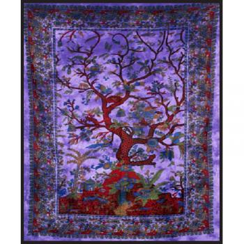 Tree of Life Purple Tapestry 54"x85" - HalfMoonMusic