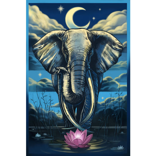 Elephant Lotus tapestry - HalfMoonMusic