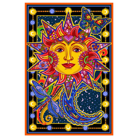 Celestial Sun 60"x90" Tapestry - HalfMoonMusic