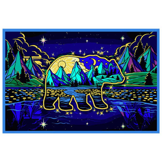 Celestial Bear 60"x90" Tapestry - HalfMoonMusic