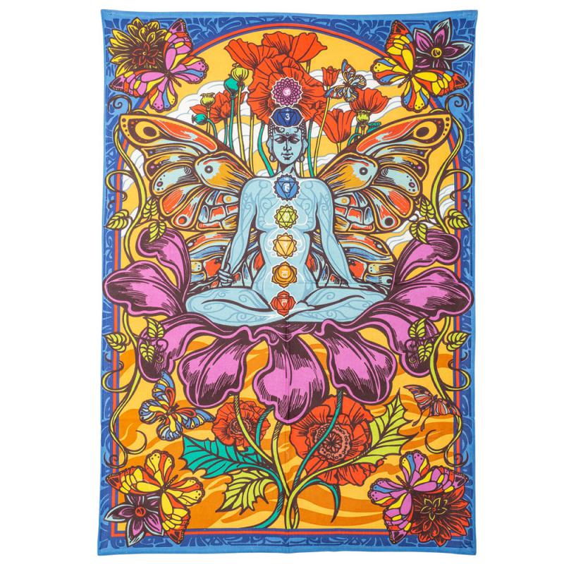 Chakra Lotus 30"x40" Tapestry - HalfMoonMusic