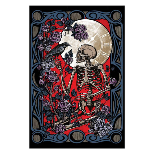 Garden Conversation Skeleton Tapestry 60"x90" - HalfMoonMusic