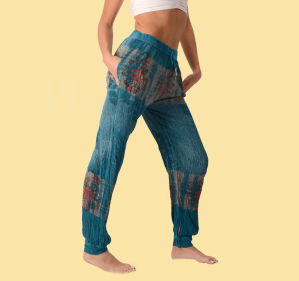Womens Acid Wash Crepe Pants - HalfMoonMusic