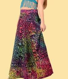 Womens Dippity Doodah Tie-Dye Wrap Skirt - HalfMoonMusic