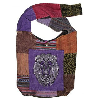 Cotton Lion Patch Hobo Bag - HalfMoonMusic