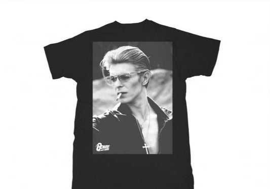 Mens David Bowie Smoking T-Shirt - HalfMoonMusic