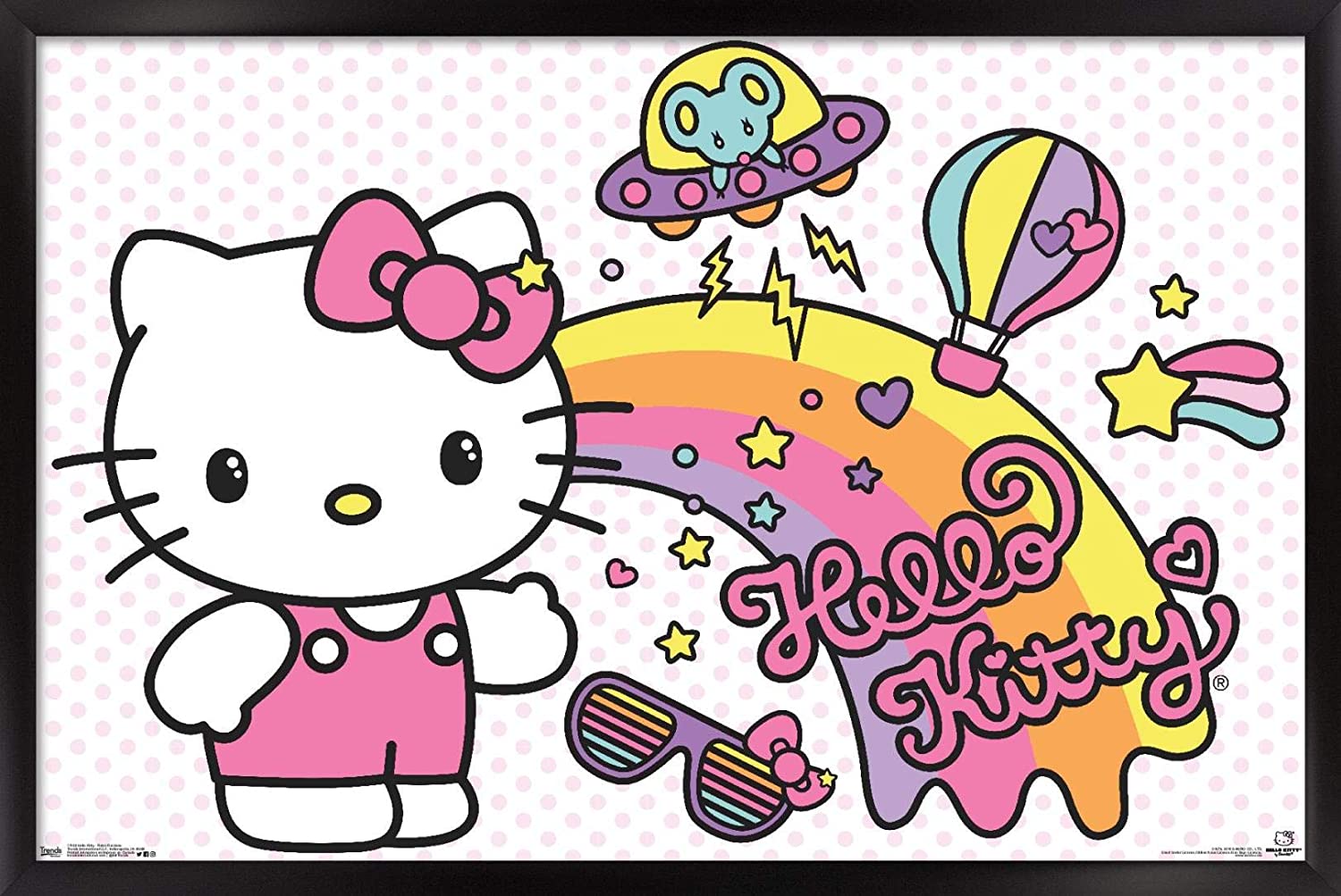 Hello Kitty Retro Rainbow Poster - HalfMoonMusic