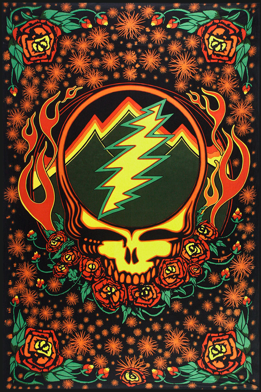 Grateful Dead Scarlet Fire Steal Your Face Tapestry - HalfMoonMusic