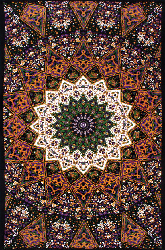Purple Star Indian 3D Tapestry - HalfMoonMusic