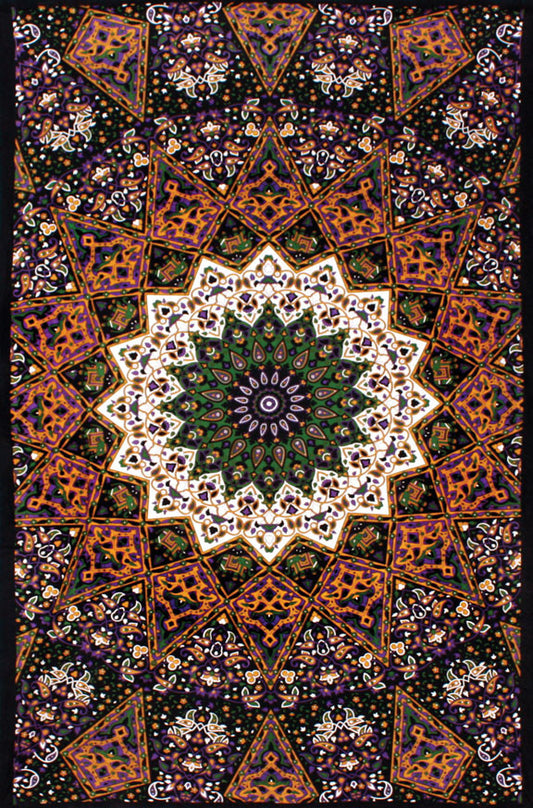 Purple Star Indian 3D Tapestry - HalfMoonMusic