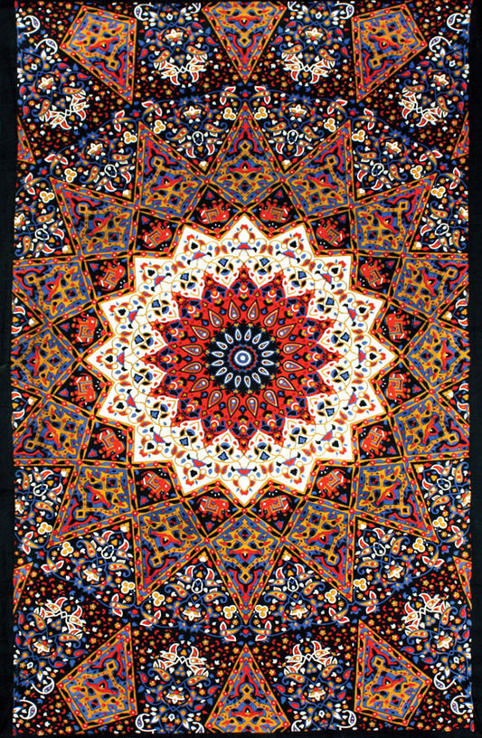 Earth Star Indian 3D Tapestry - HalfMoonMusic