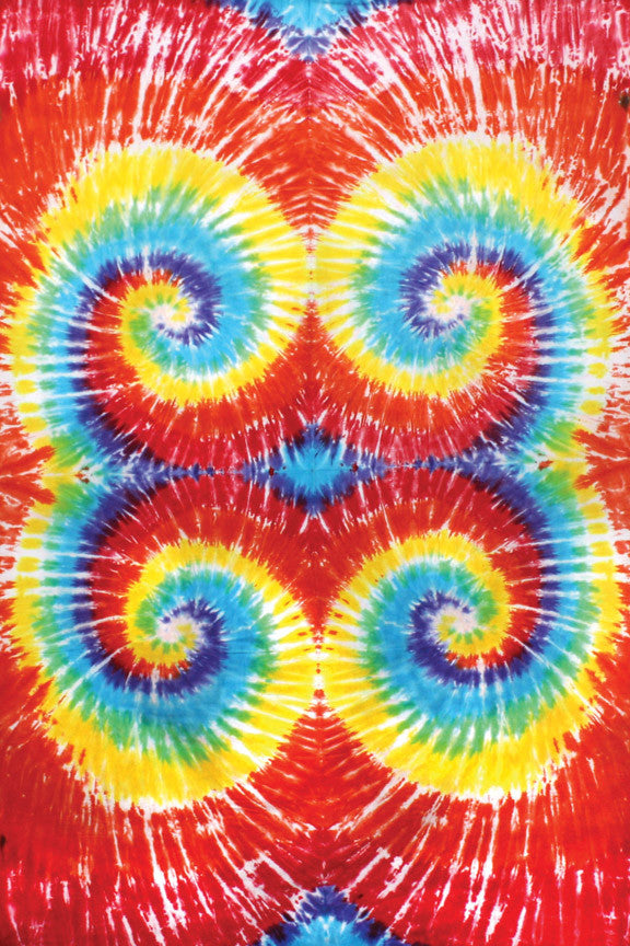 DISCONTINUED Tie Dye Quad Spiral Tapestry - HalfMoonMusic