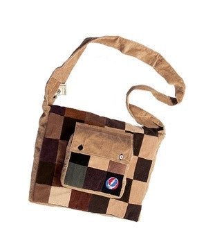 Patchwork Corduroy Small Steal Your Face Messanger Bag - HalfMoonMusic