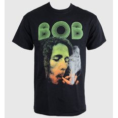Bob Marley Green Smoking Mens T-shirt - HalfMoonMusic