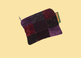 Small Recycled Velvet Coin Purse - HalfMoonMusic