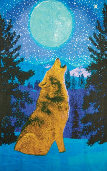 Wolf Glow in the Dark 3D Tapestry - HalfMoonMusic