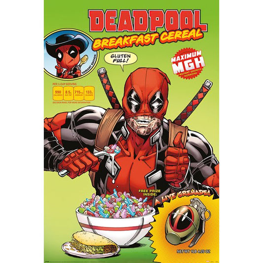 Deadpool Cereal Poster - HalfMoonMusic
