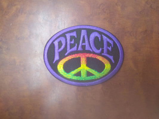 Purple Peace Sign Patch - HalfMoonMusic
