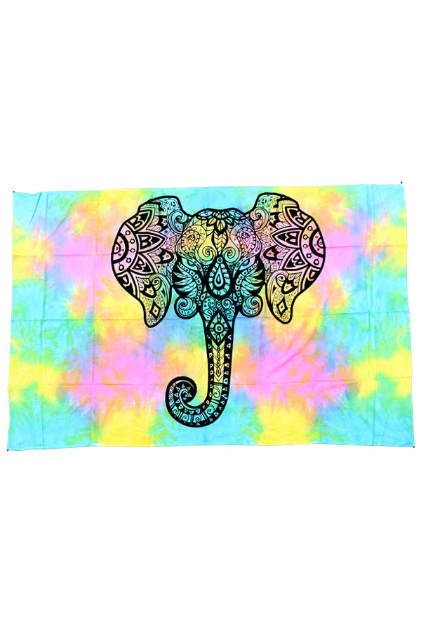 Elephant Mandala Tapestry - HalfMoonMusic