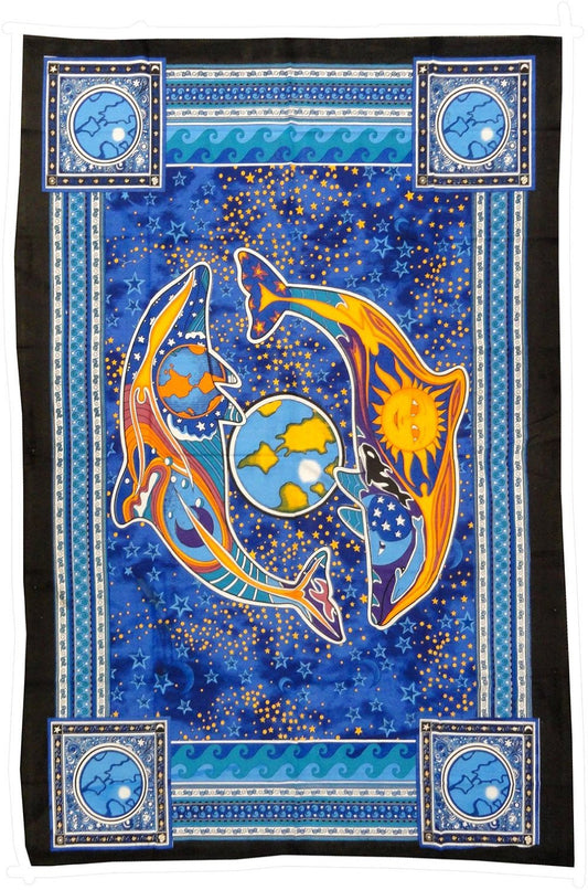 Celestial Fish Dan Morris Tapestry - HalfMoonMusic
