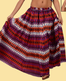 Womens Tutti Frutti Geometric Pattern Skirt - HalfMoonMusic