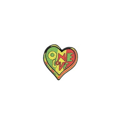 One Love Rasta Heart Patch - HalfMoonMusic