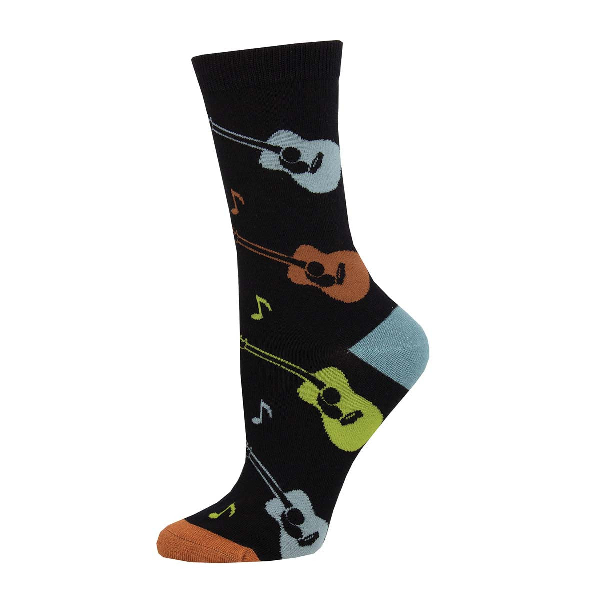 Womens Listen To The Music Crew Socks - HalfMoonMusic