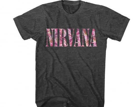 Mens Nirvana Floral Print T-Shirt - HalfMoonMusic