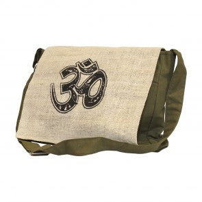 Hemp Cotton Blend Om Messenger Bag - HalfMoonMusic