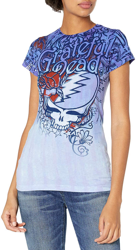 Womens GD Dead Flowers T-shirt - HalfMoonMusic