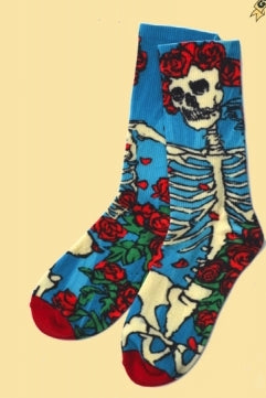Grateful Dead Bertha Skeleton Socks - HalfMoonMusic