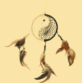Yin Yang Feather Dream Catcher - HalfMoonMusic